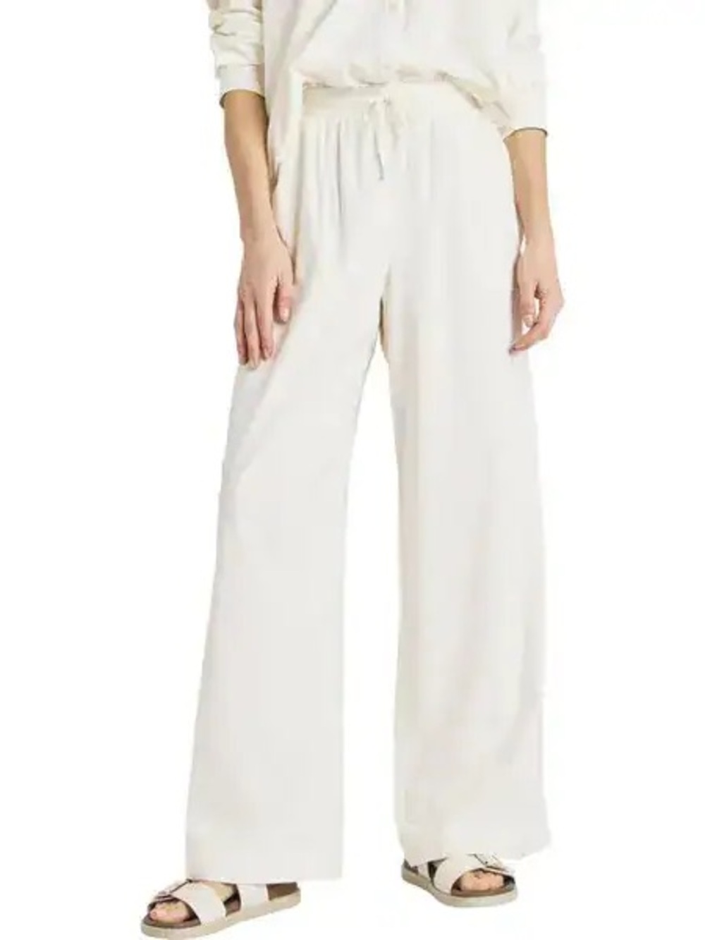 Splendid Wide-Leg Drawstring Pants in Off-White